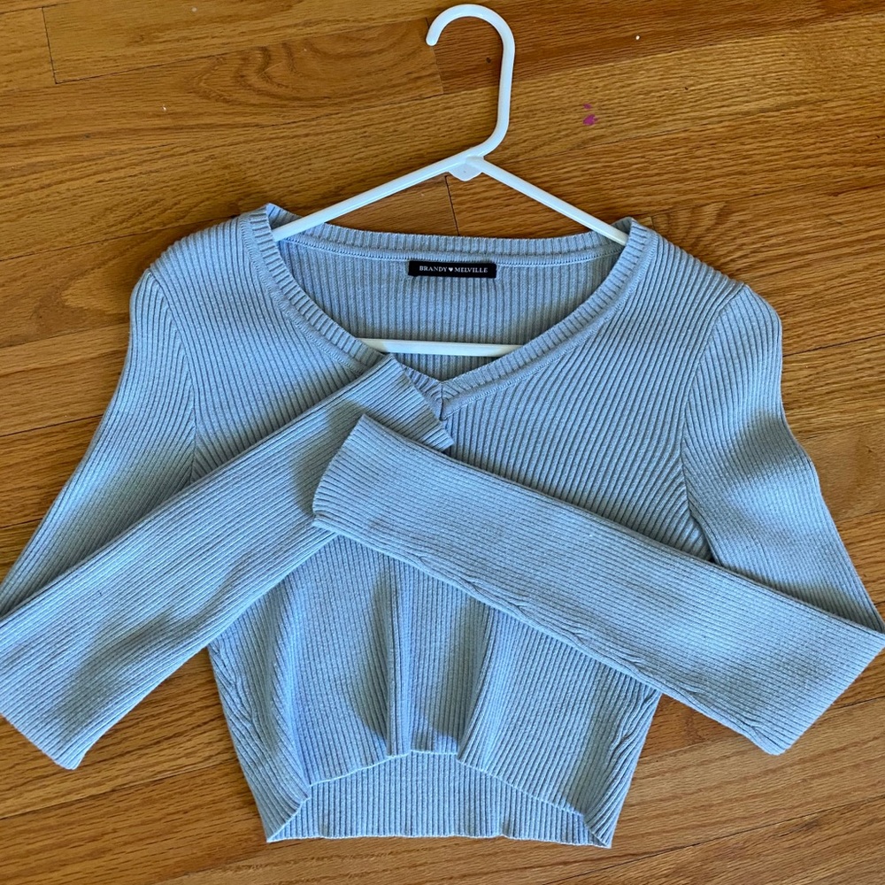 Cropped brandy sweater